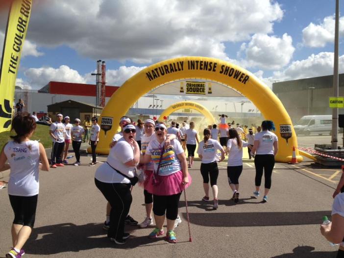  Quick photo opportunity before the fun began! Left to right: Giggler, Angie in the middle & me 